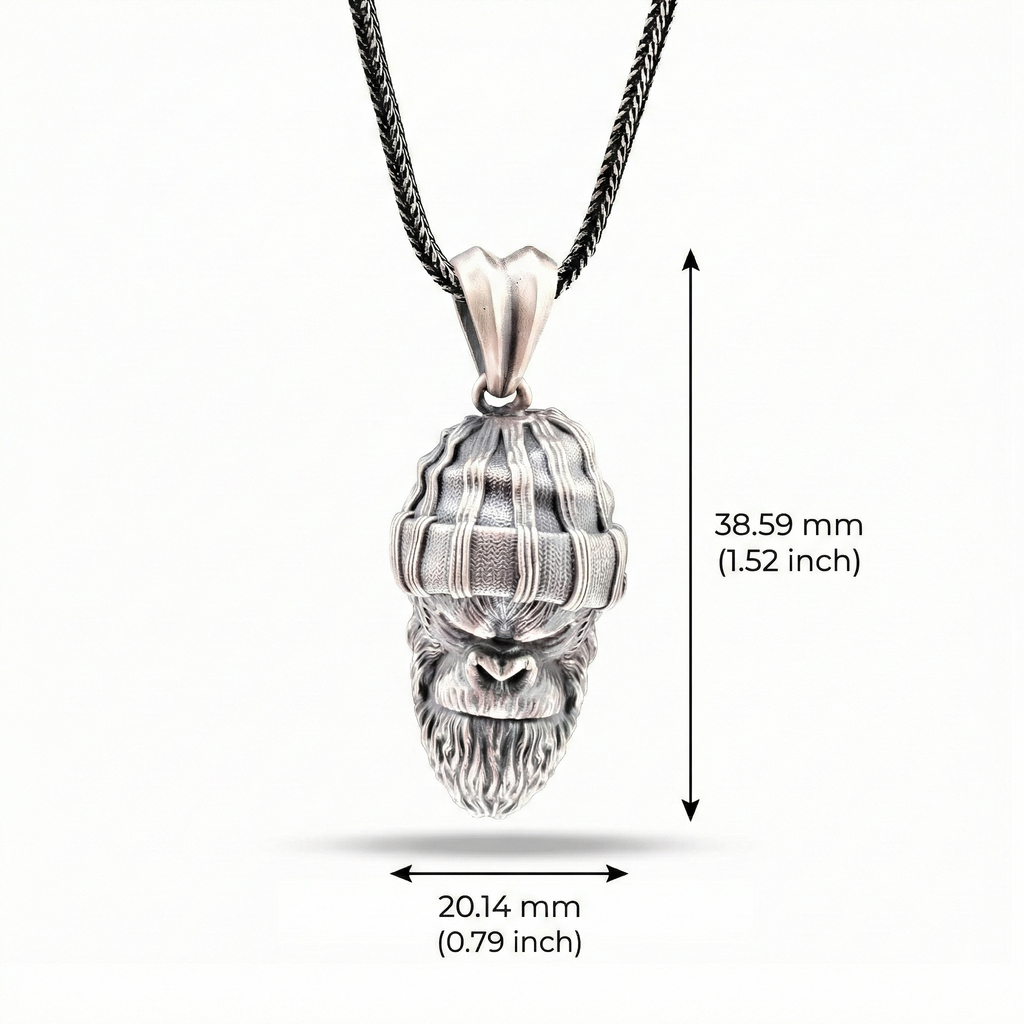 925 Ayar Gümüş Goril Kolye: El Yapımı Oksitli Erkek Kolyesi