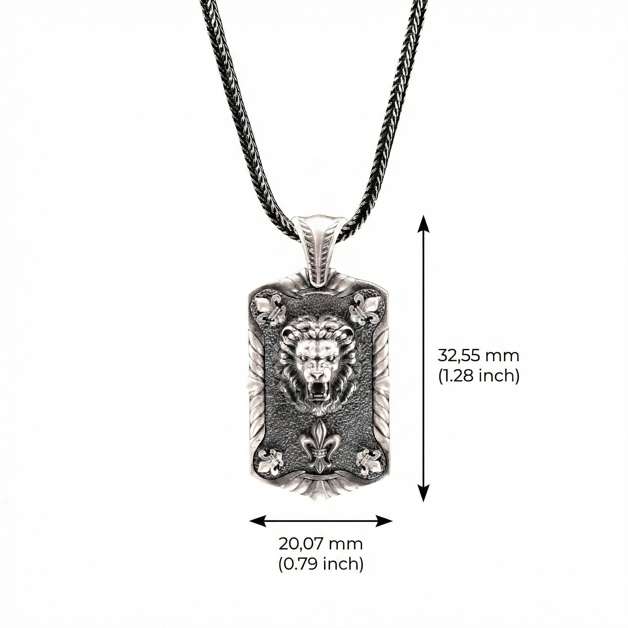 Aslan Kolye: El Yapımı Gotik Oksitli Gümüş Erkekler İçin