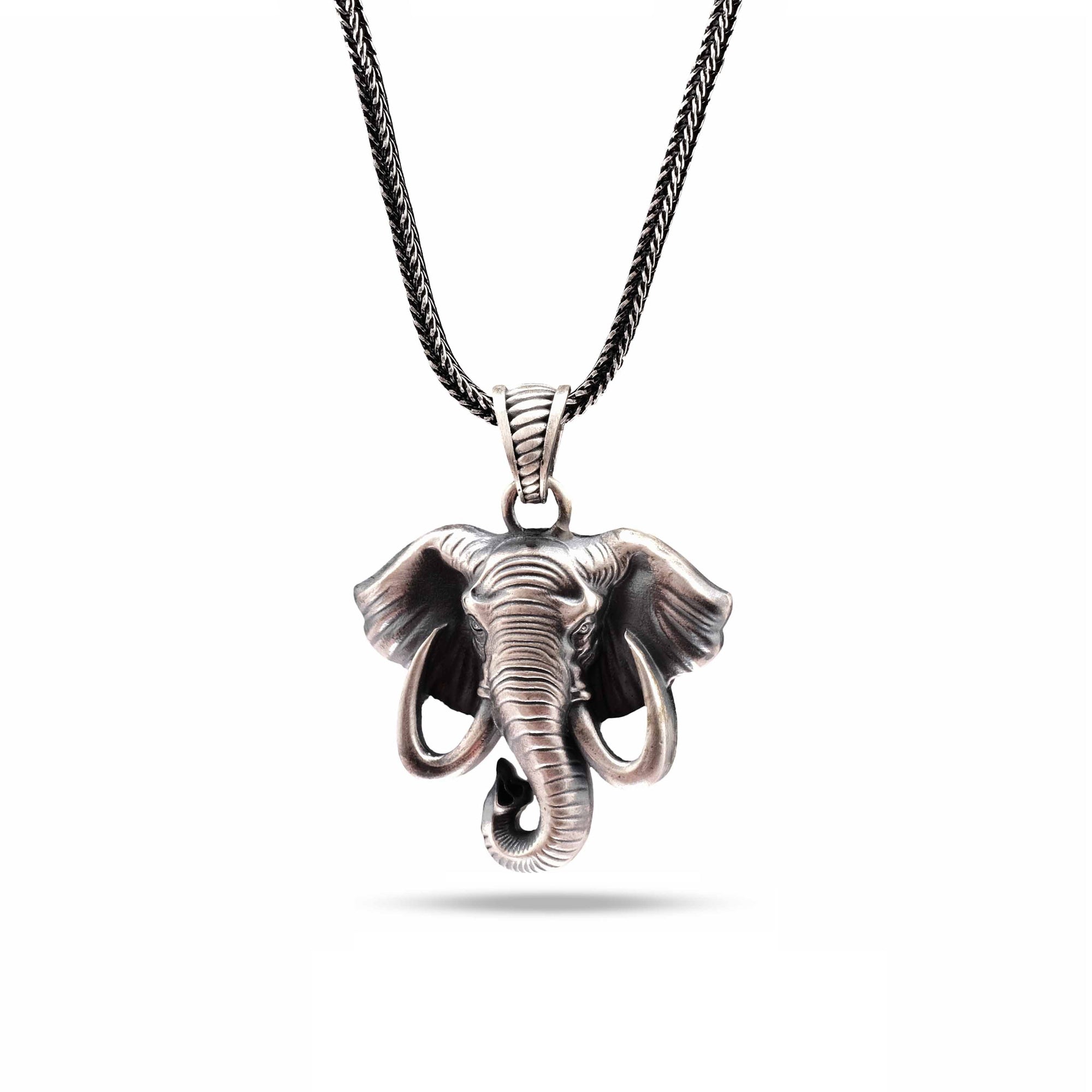 Fil Kolye Ucu: Oksitli Gümüş - El Yapımı Takı