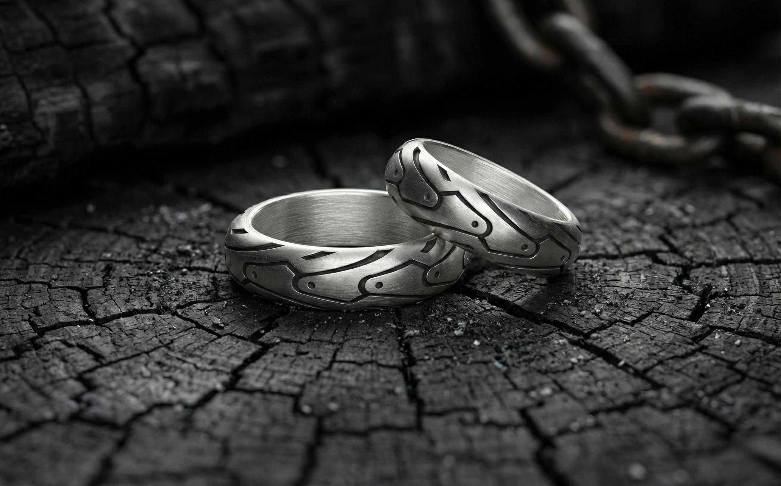 925 Ayar Gümüş Lastik Desenli Erkek Yüzüğü