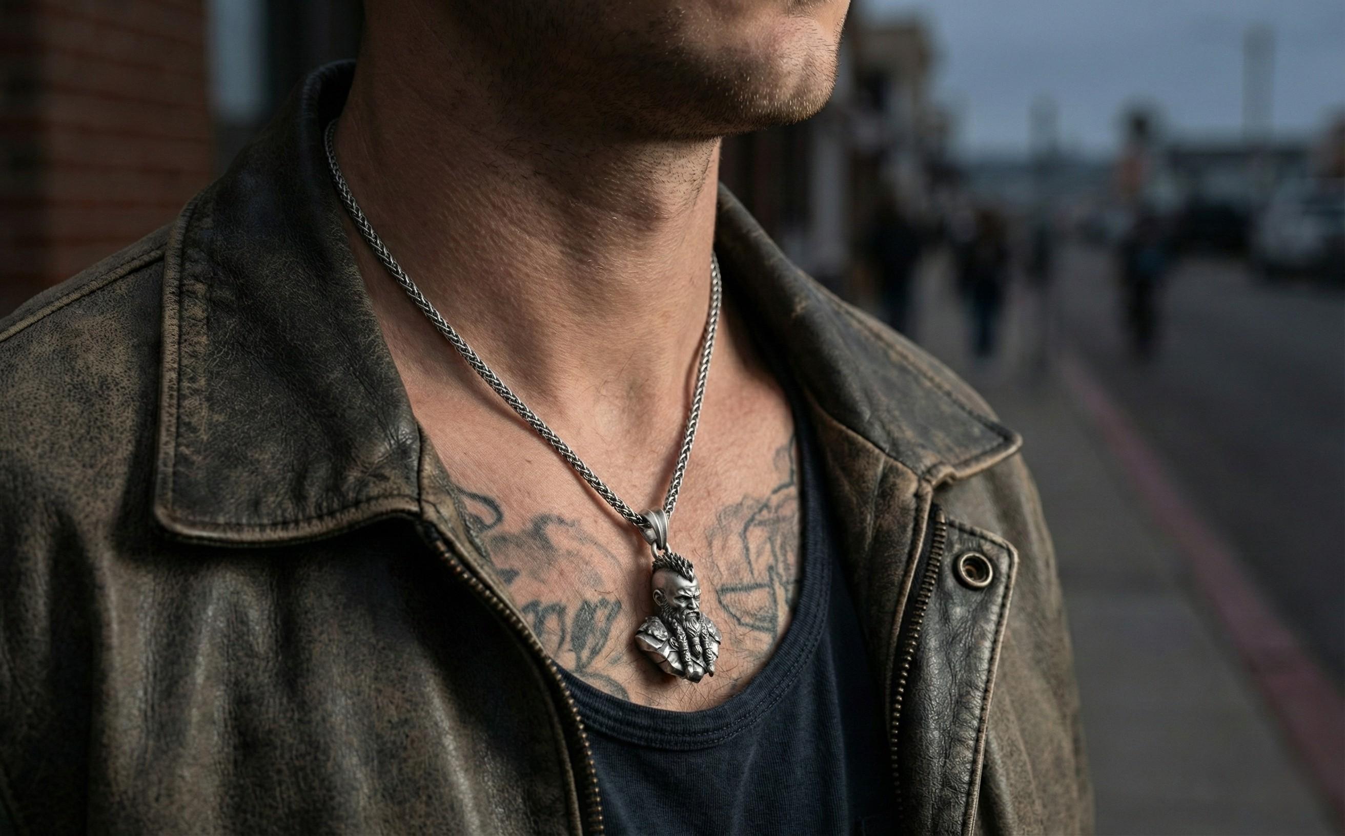 Ragnar Lodbrok Viking Kolye Ucu Gümüş İskandinav Savaşçı Takısı