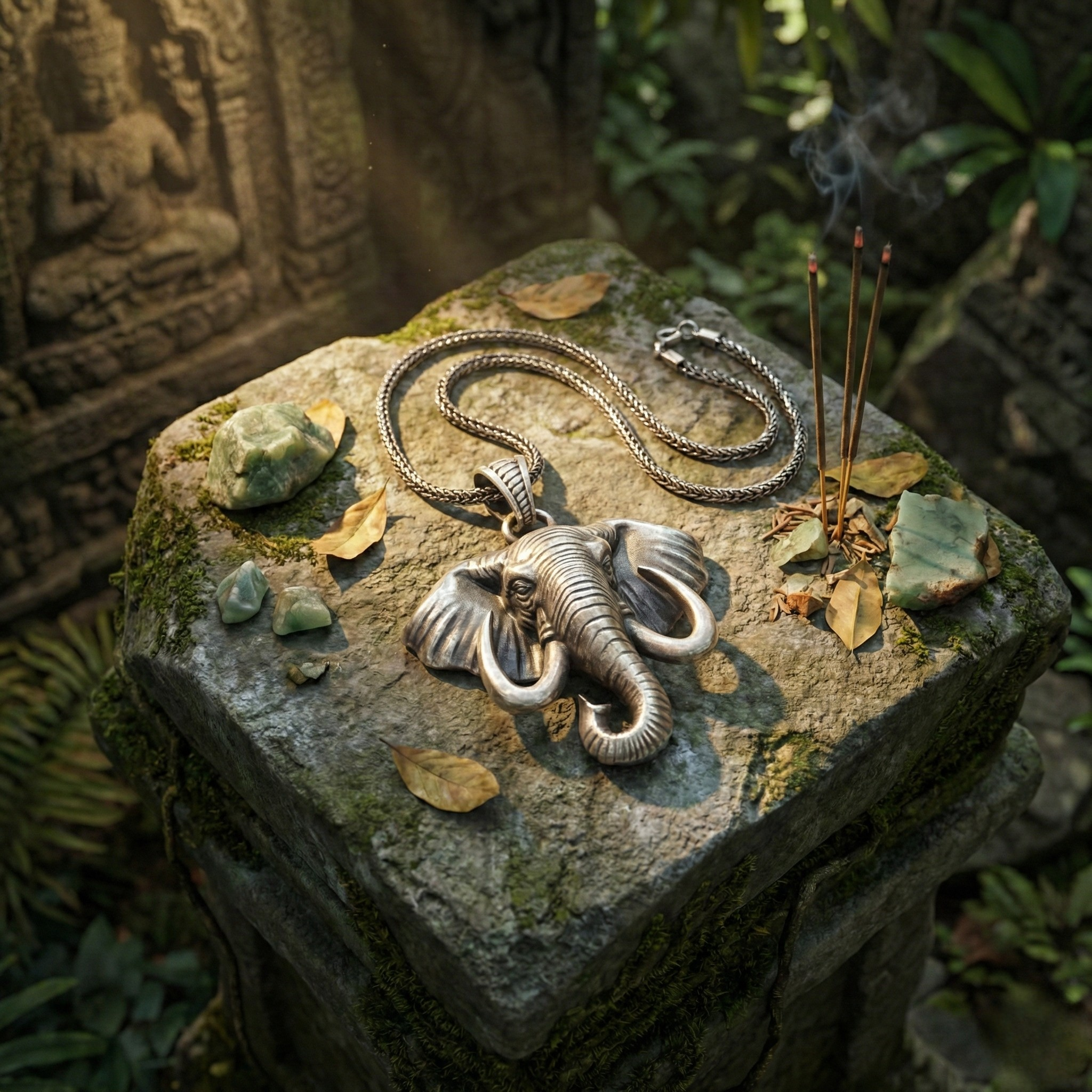 Fil Kolye Ucu: Oksitli Gümüş - El Yapımı Takı