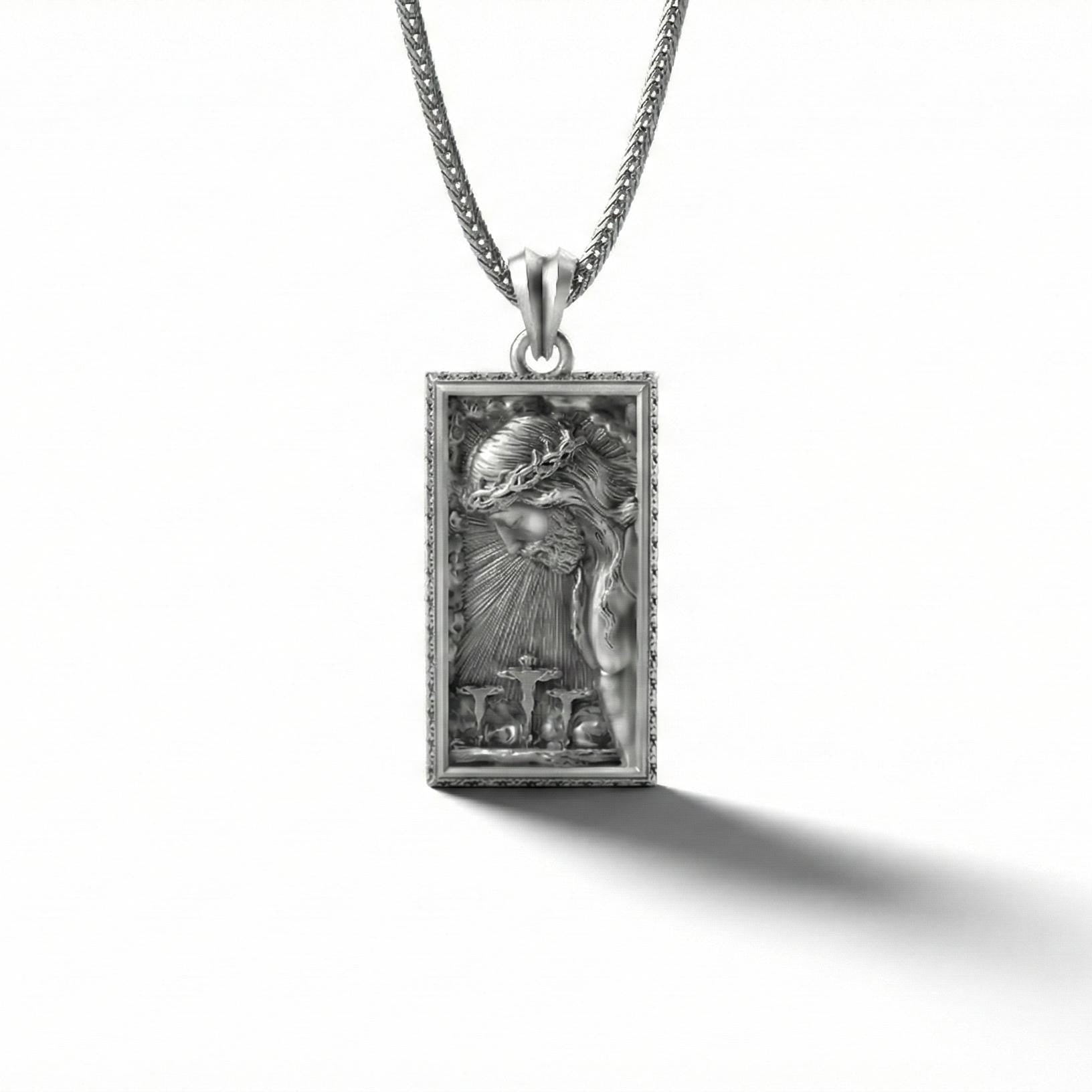 İsa Mesih Kolye Ucu, Oksitlenmiş Gümüş, Dini Takı