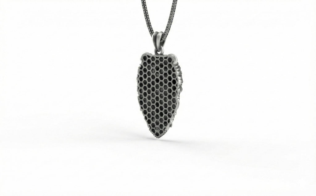 Aslan Başı Takan Avcı Kolye Gümüş Savaşçı Temalı Takı