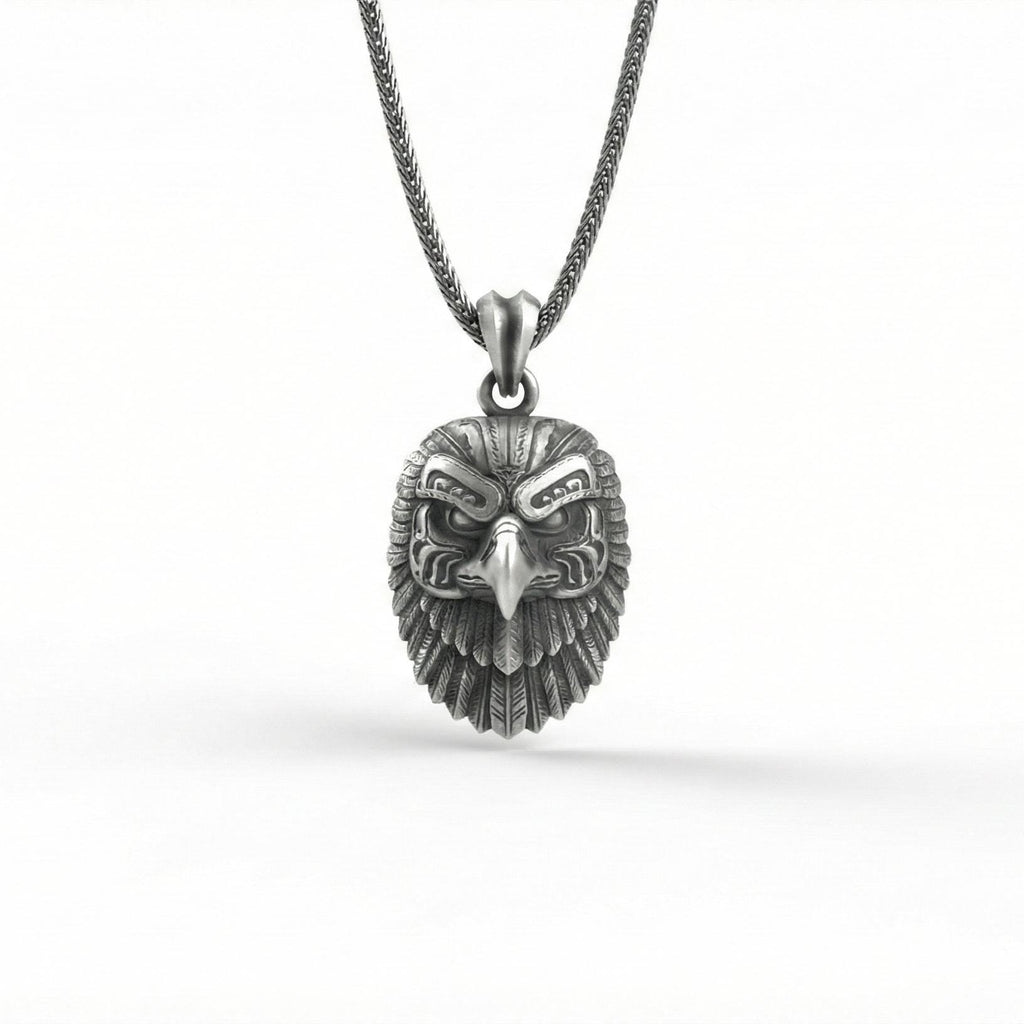 Gümüş Kartal Başlı Kolye Ucu