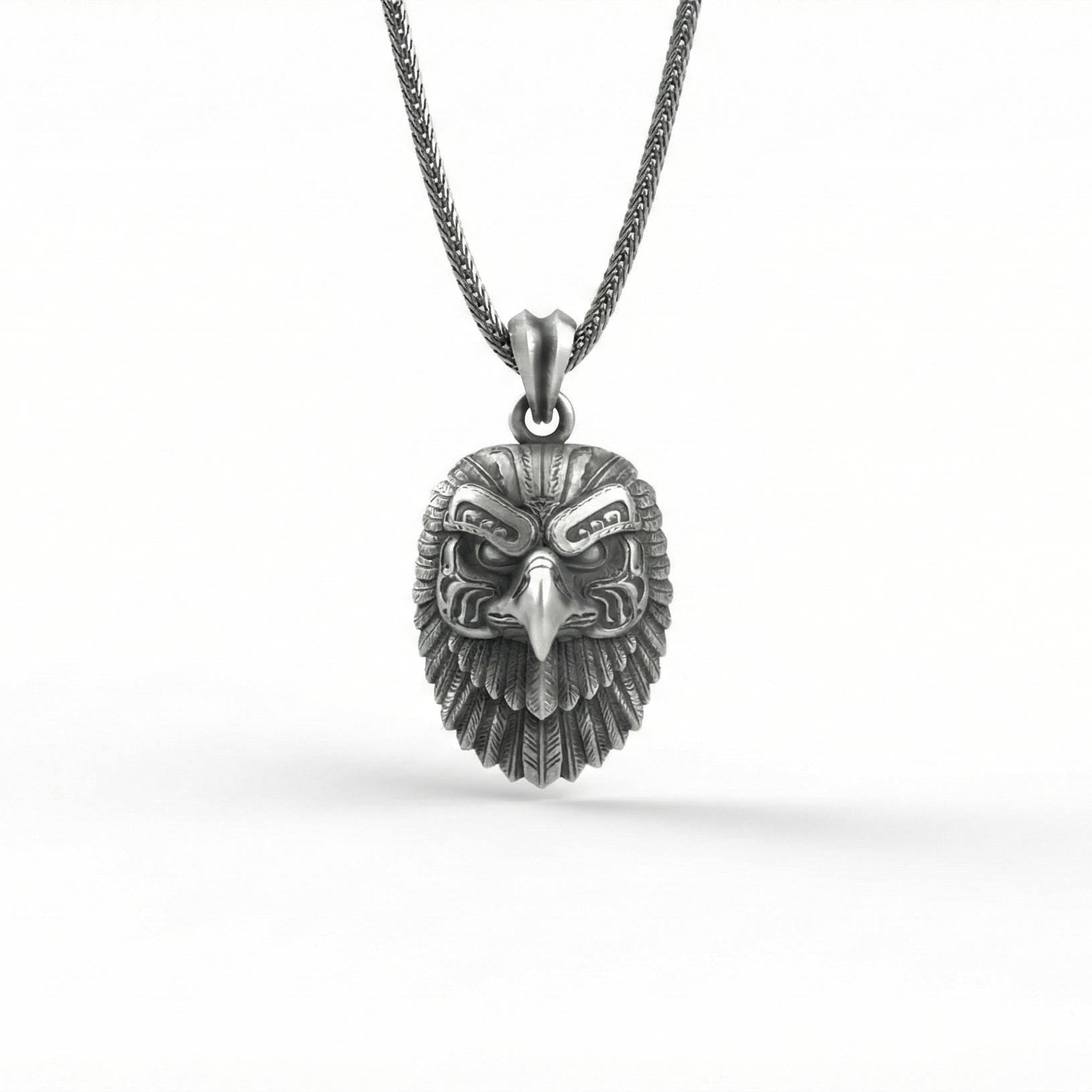 Gümüş Kartal Başlı Kolye Ucu