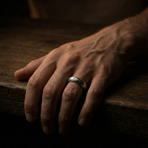 925 Ayar Gümüş Lastik Desenli Erkek Yüzüğü