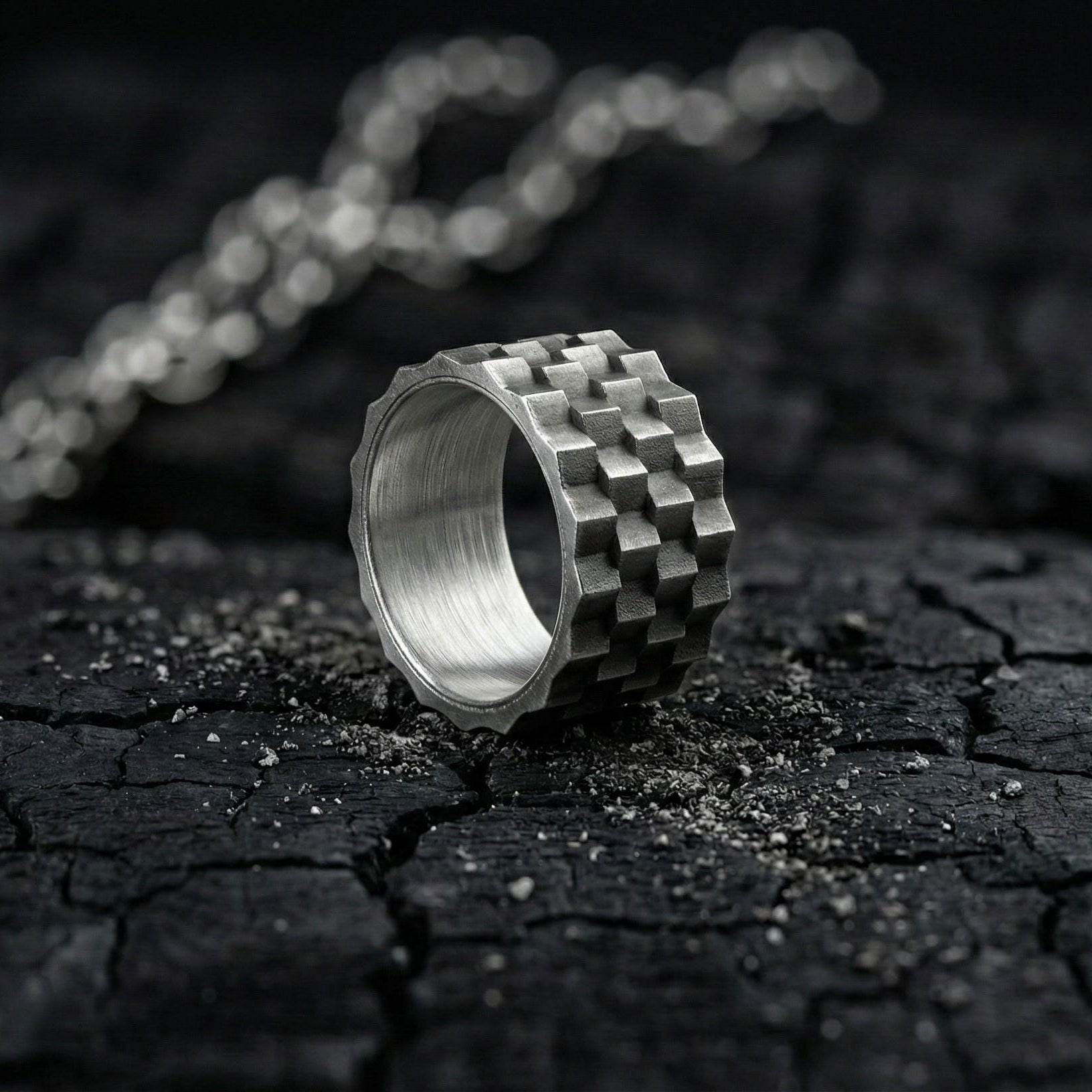 Gümüş Saat Kordonu Şeklinde Yüzük