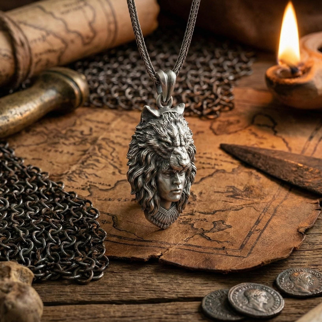 Ulfhednar Kurt Savaşçısı Kolye Ucu Oksitlenmiş Gümüş İskandinav Temalı Kolye