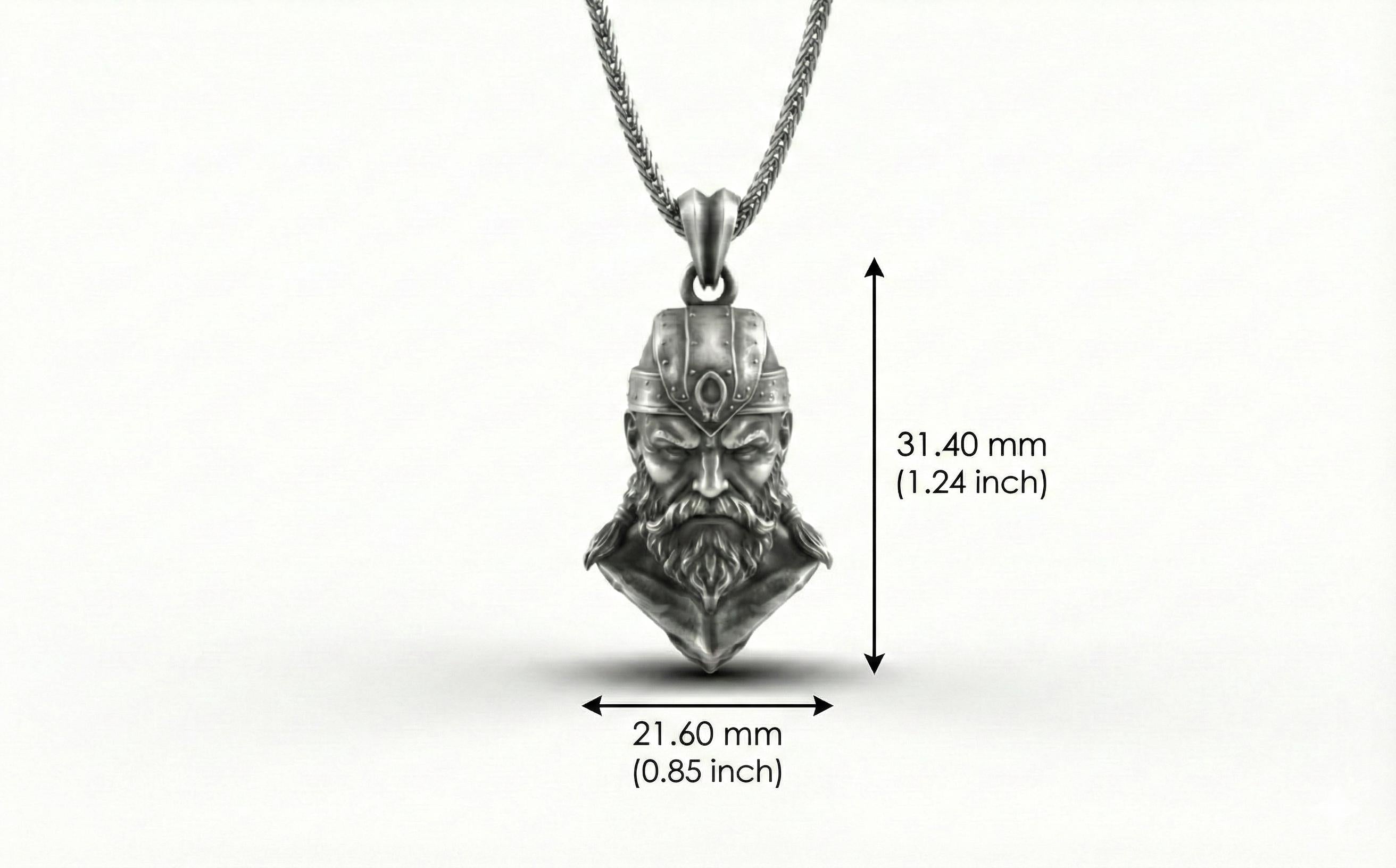 Viking Savaşçısı Kolye Ucu Gümüş İskandinav Mitolojisi Takısı