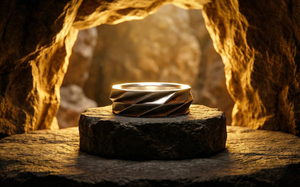 925 Ayar Gümüş Fasetli Yüzük – Unisex Geometrik Açılı Alyans