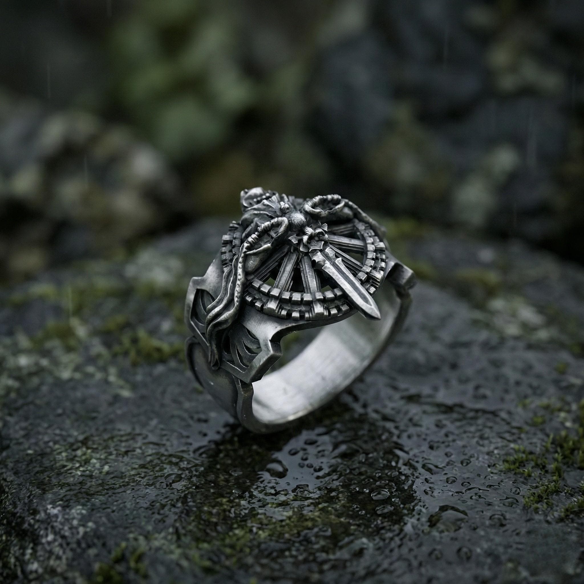 Gümüş Şövalye Yüzük – Kılıç Detaylı Ortaçağ Temalı Takı