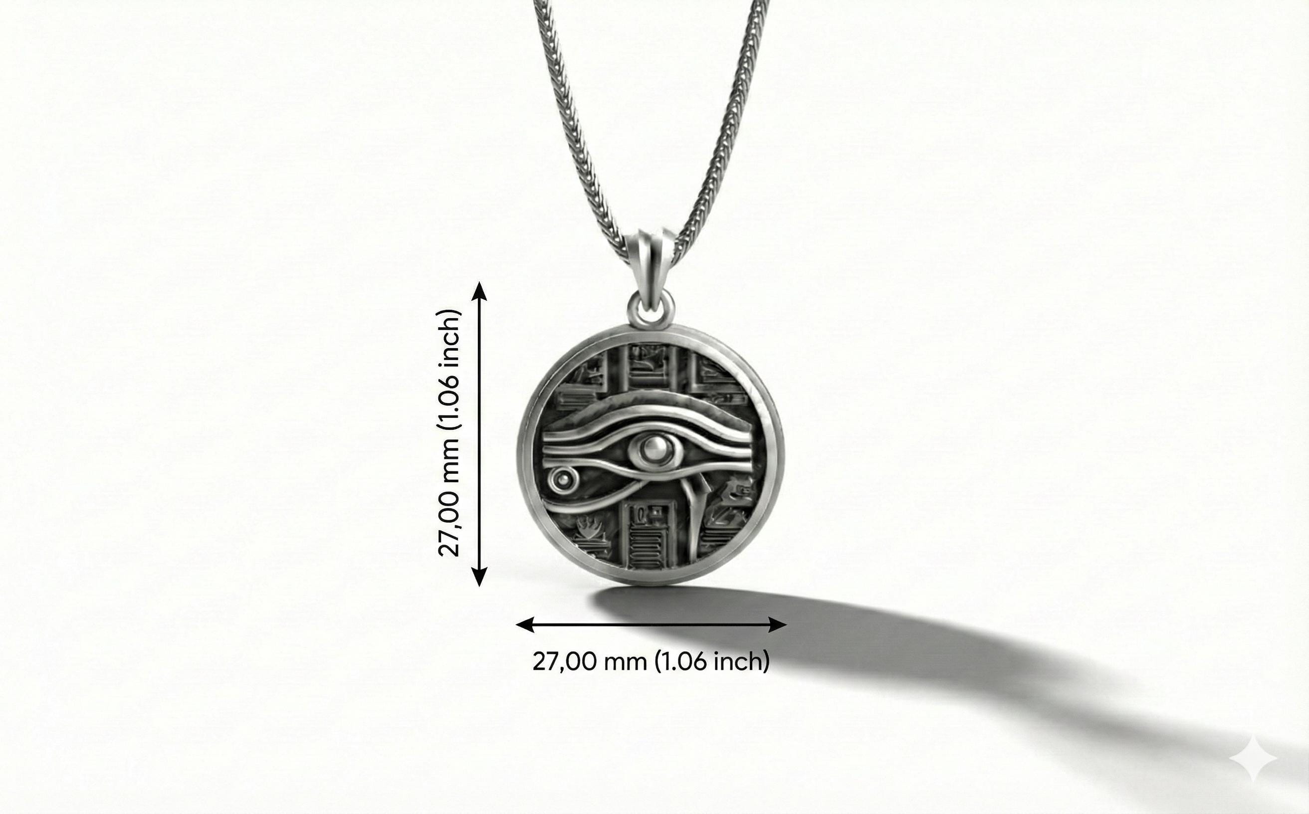 Horus'un Gözü Gümüş Kolye Antik Mısır Mitolojisi Takısı