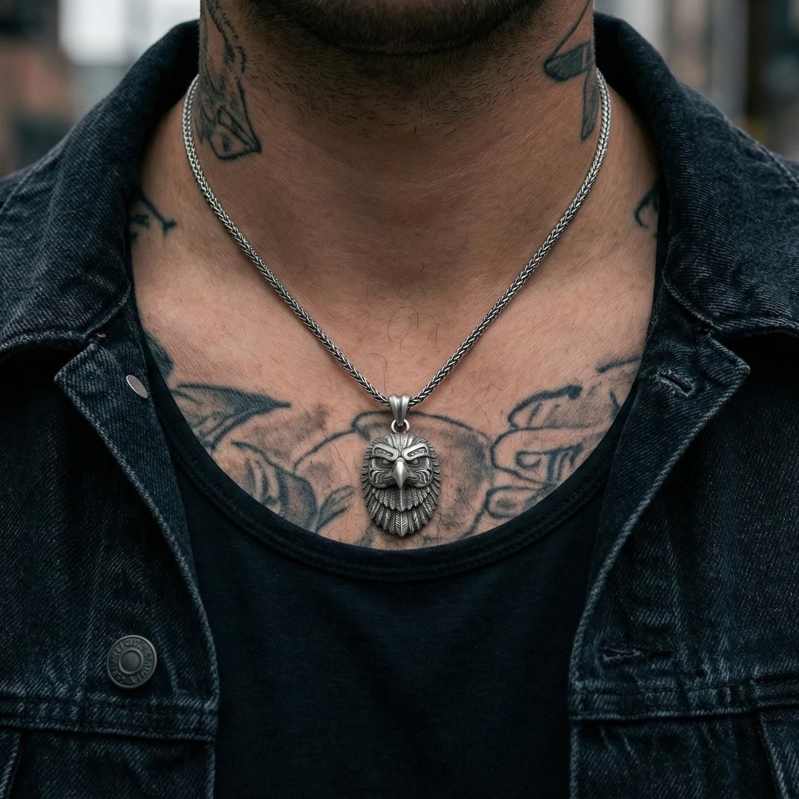 Gümüş Kartal Başlı Kolye Ucu