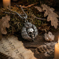 Baykuş Kafatası Kolye Ucu, Oksitlenmiş Gümüş, Gotik Bilgelik Temalı Takı
