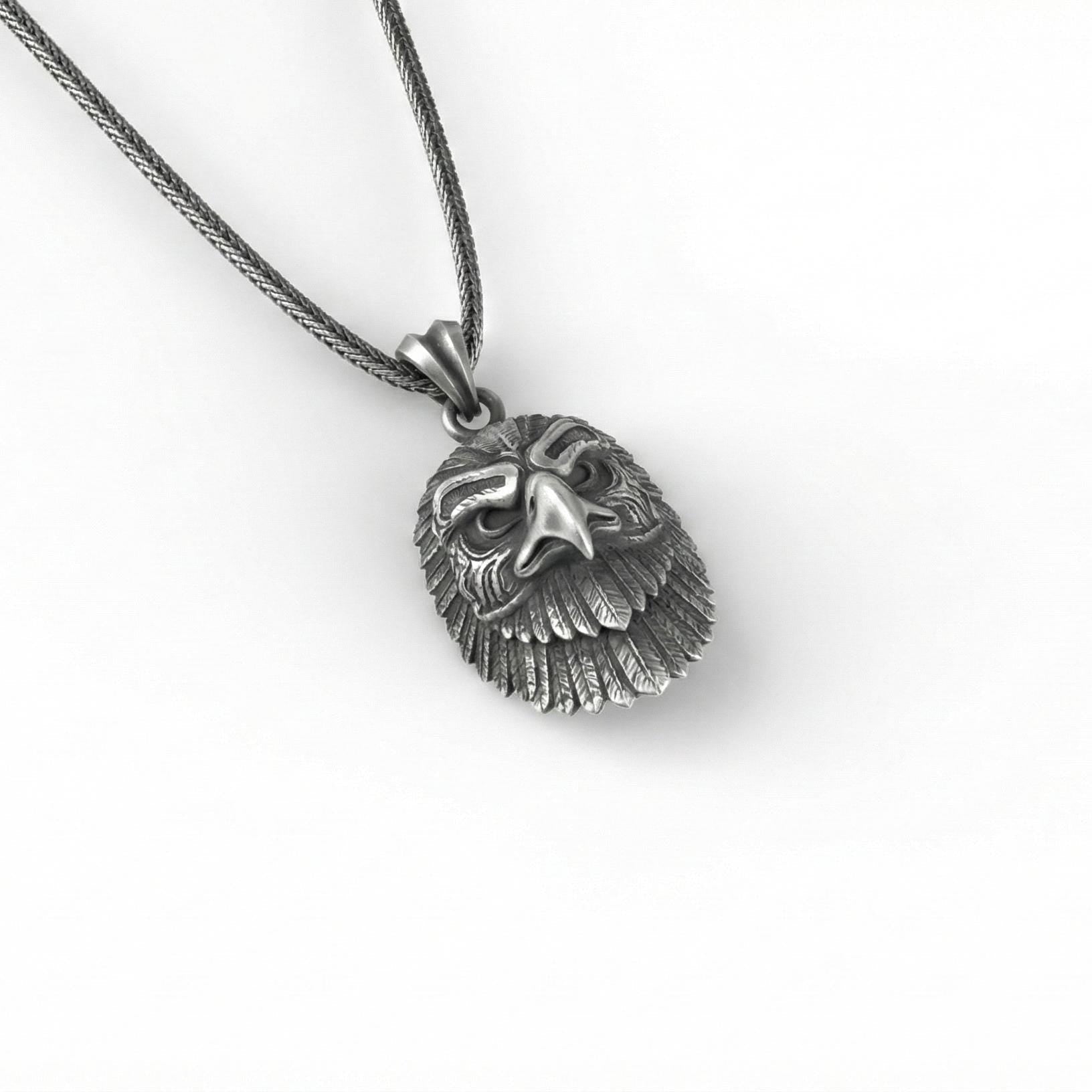 Gümüş Kartal Başlı Kolye Ucu