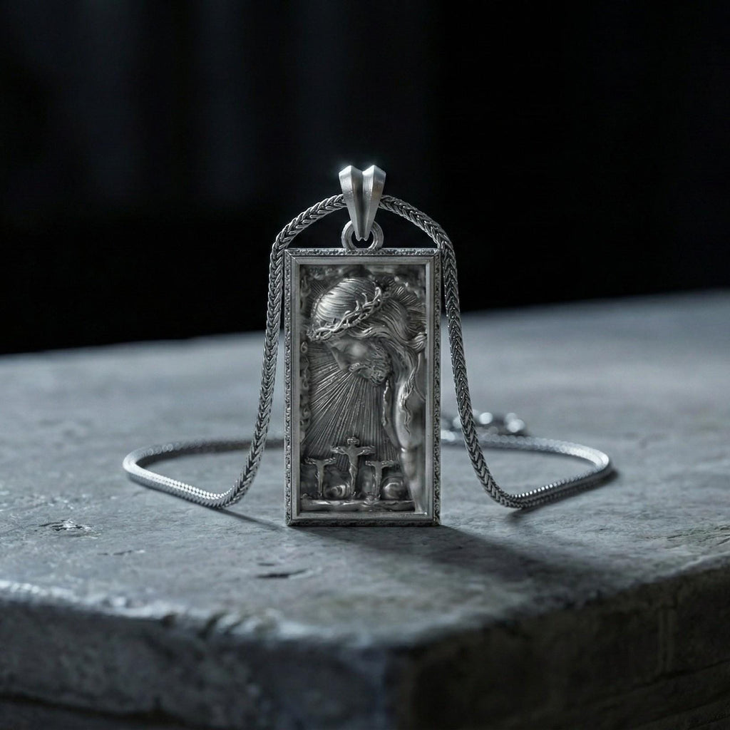 İsa Mesih Kolye Ucu, Oksitlenmiş Gümüş, Dini Takı