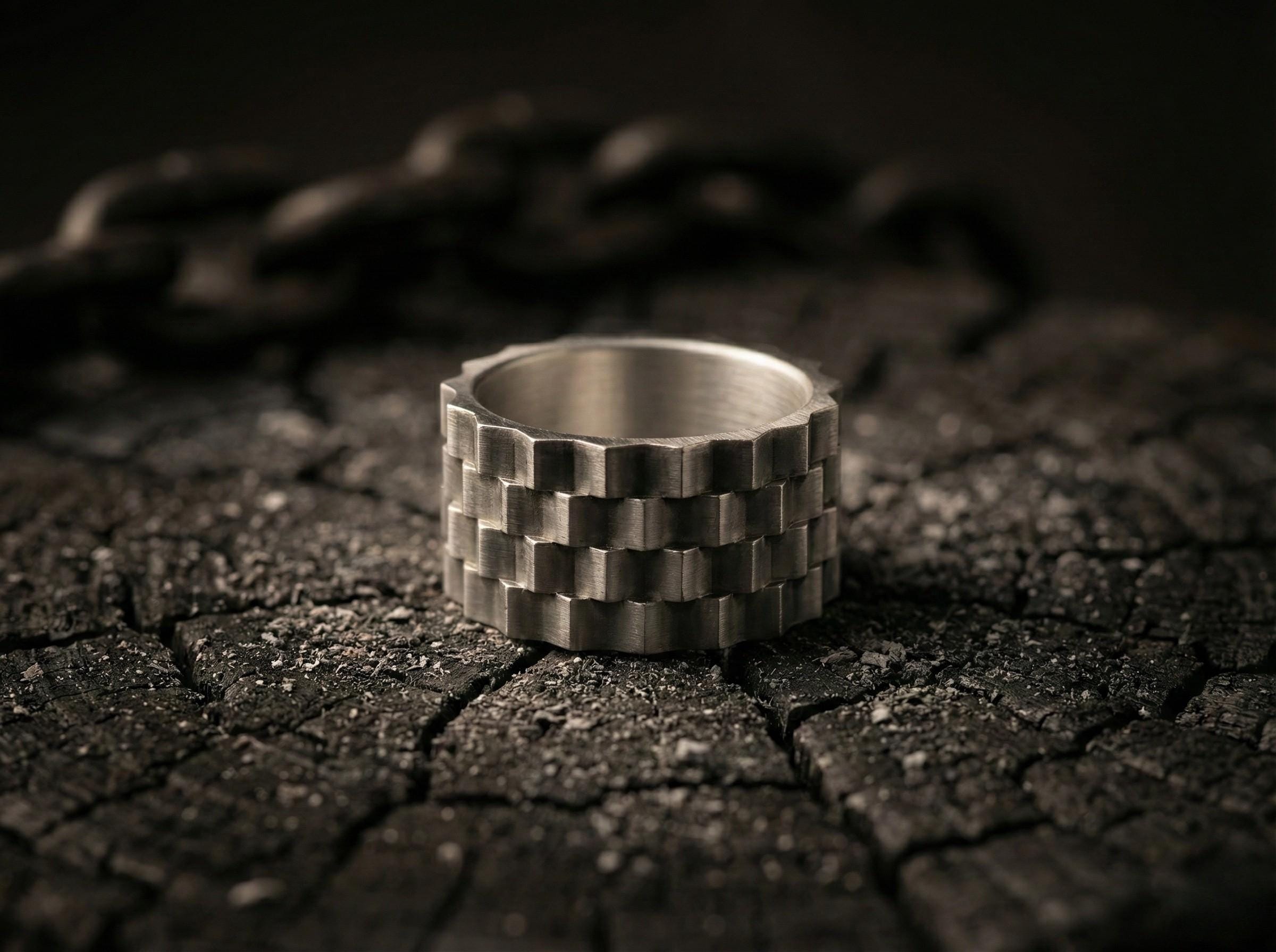 Gümüş Saat Kordonu Şeklinde Yüzük