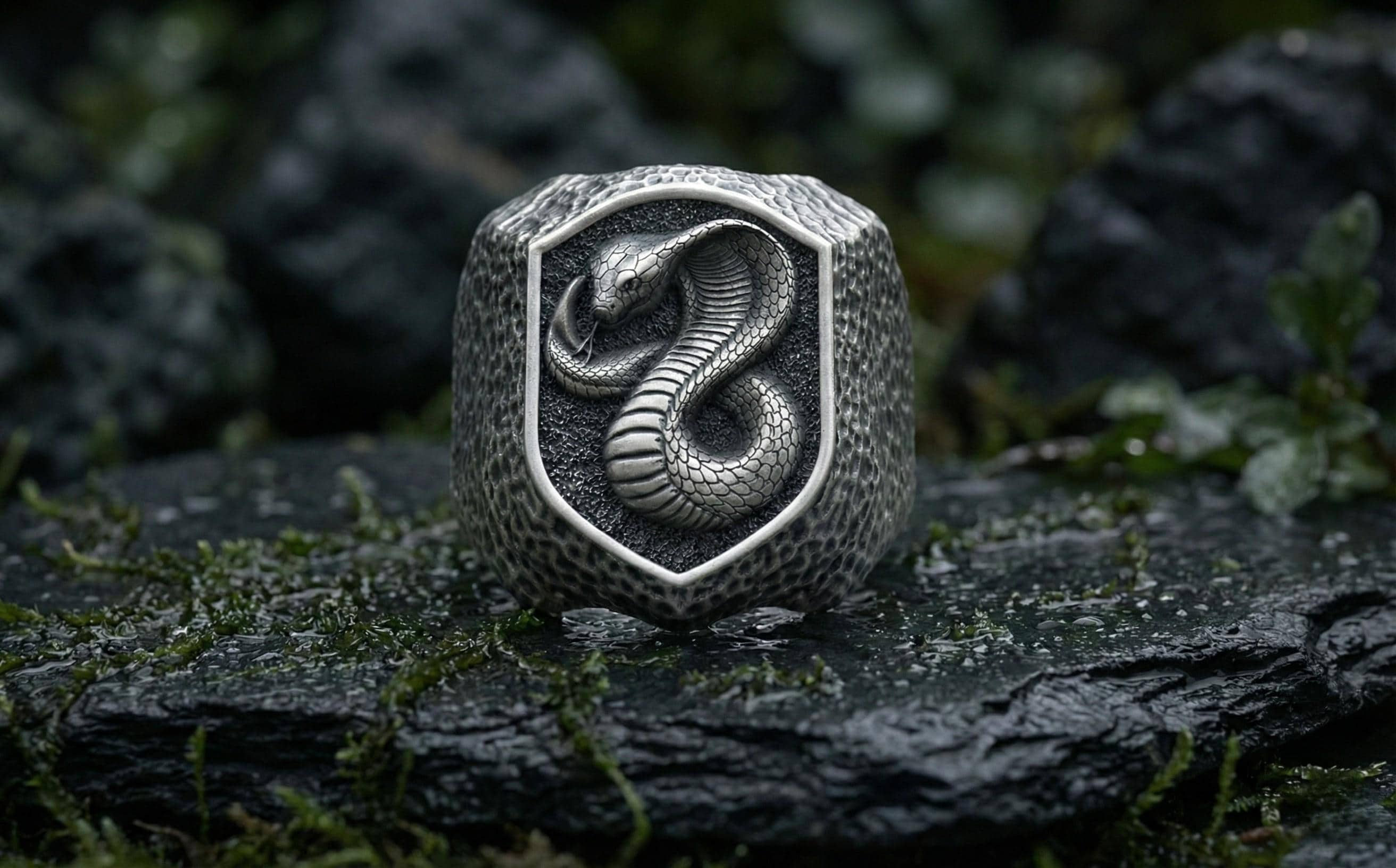 925 Gümüş Yılan Yüzüğü - Unisex Gümüş Hayvan Figürlü Yüzük