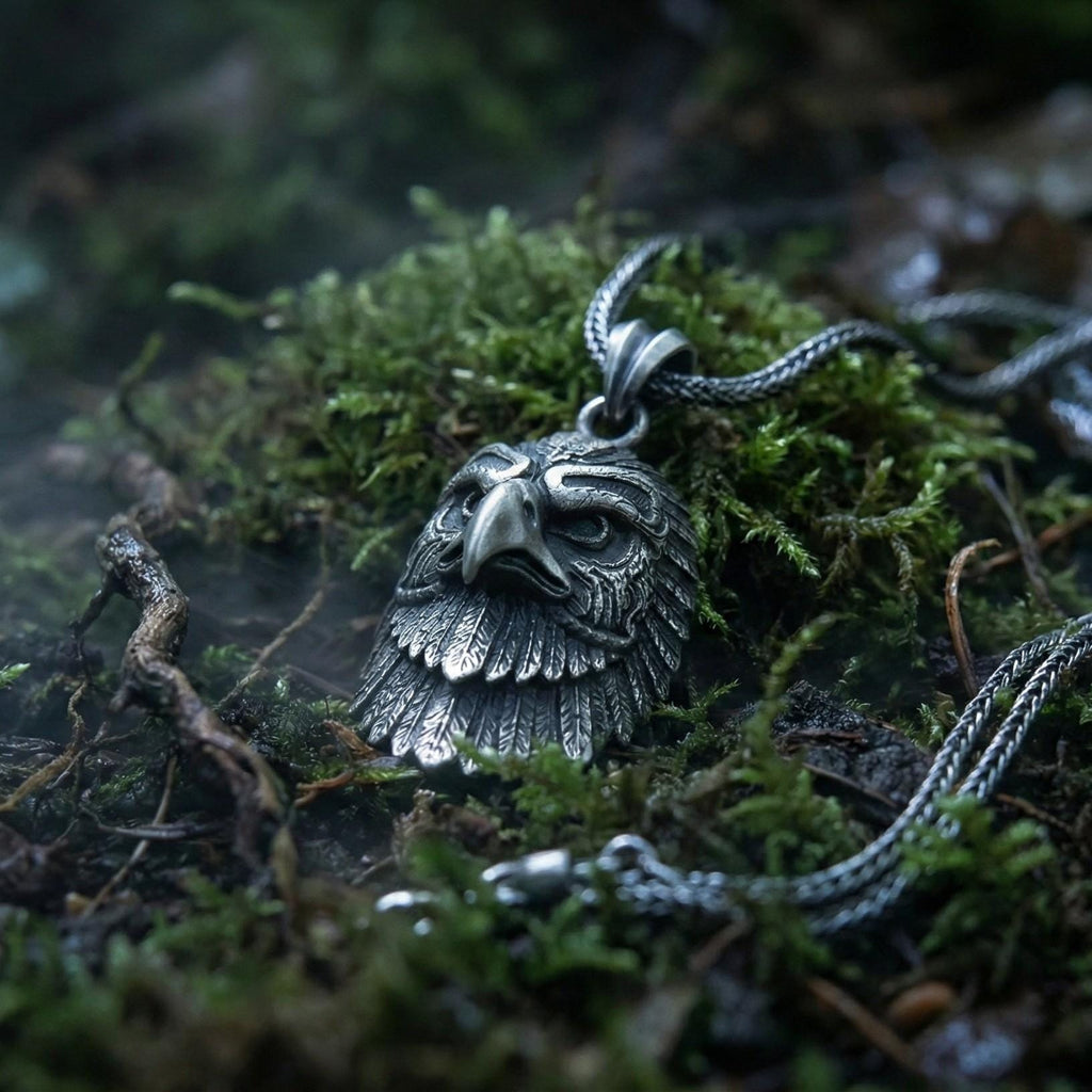 Gümüş Kartal Başlı Kolye Ucu