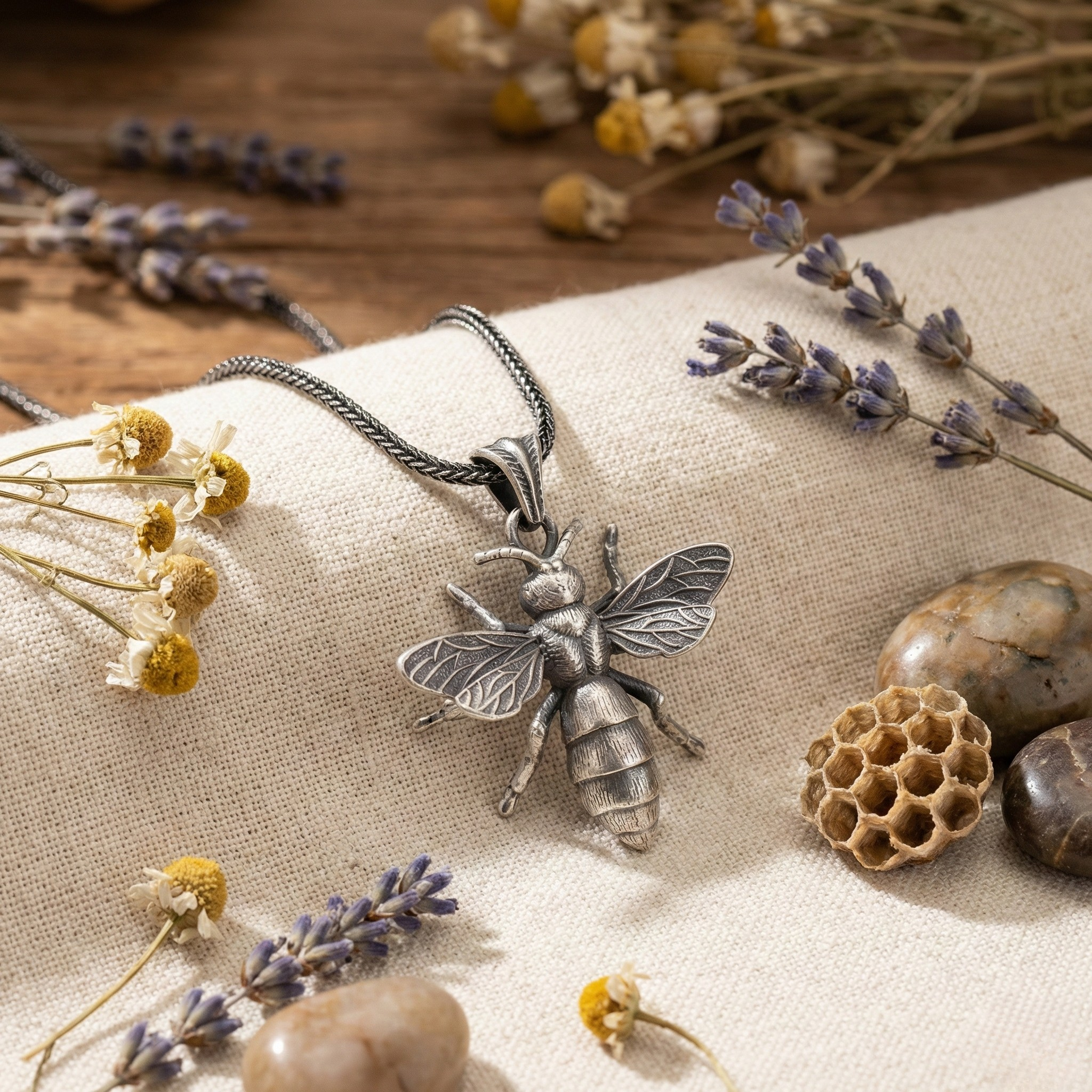 Gotik Arı Kolye Ucu - El Yapımı 925 Ayar Gümüş