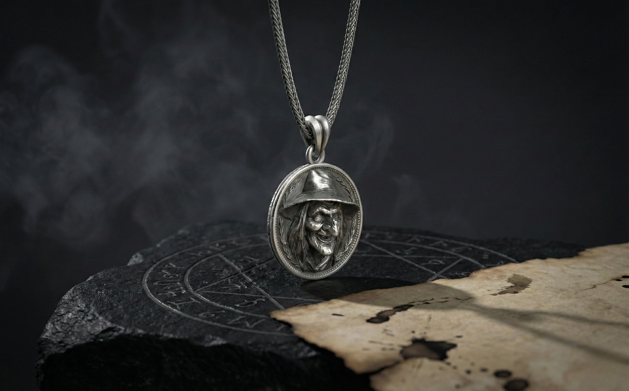 Karanlık Cadı Kolye, Gümüş Gotik Takı