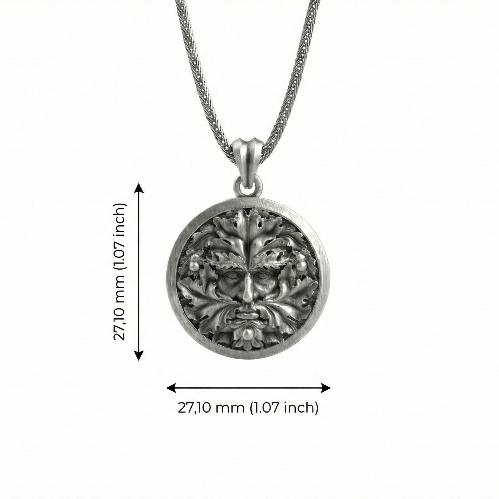 Oksitlenmiş Gümüş Yeşil Adam Orman Ruhu Kolye Ucu