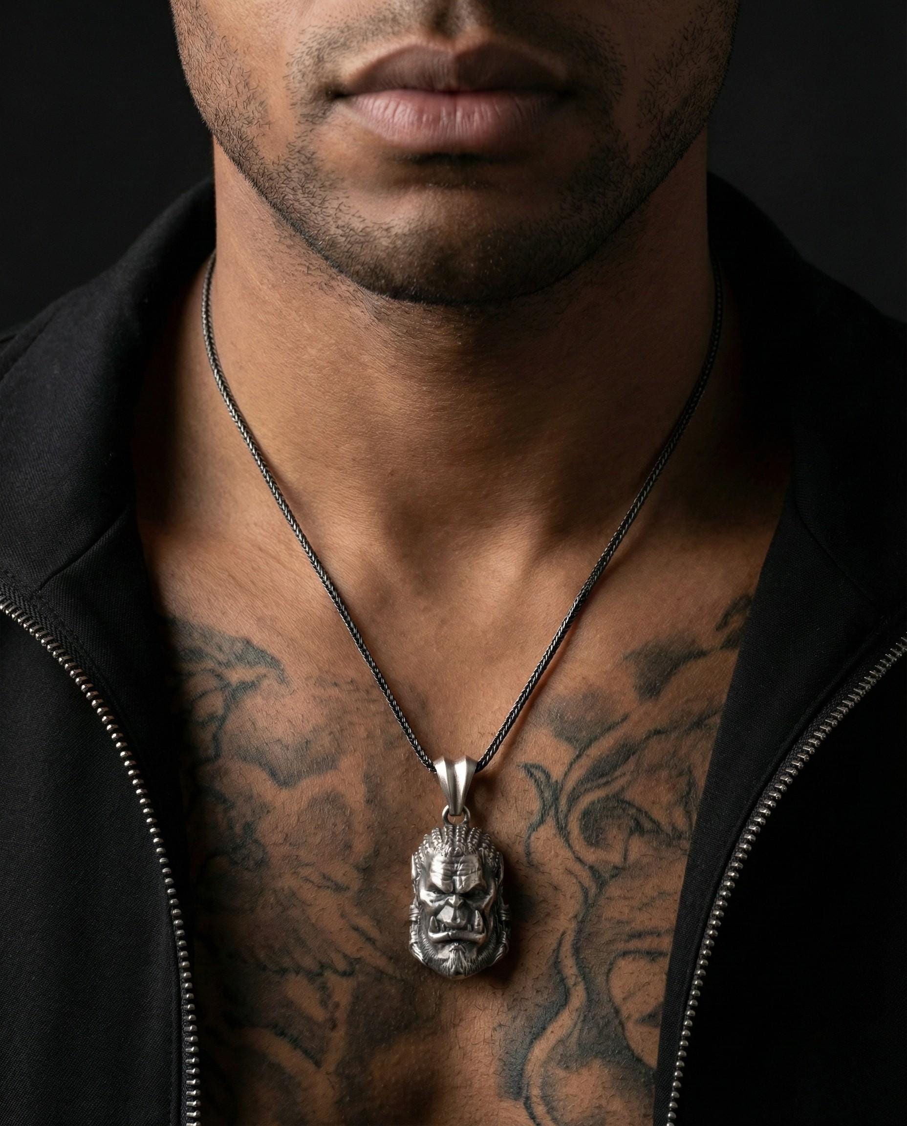 World of Warcraft 925 Ayar Gümüş Kolye: Oksitli El Yapımı Kolye