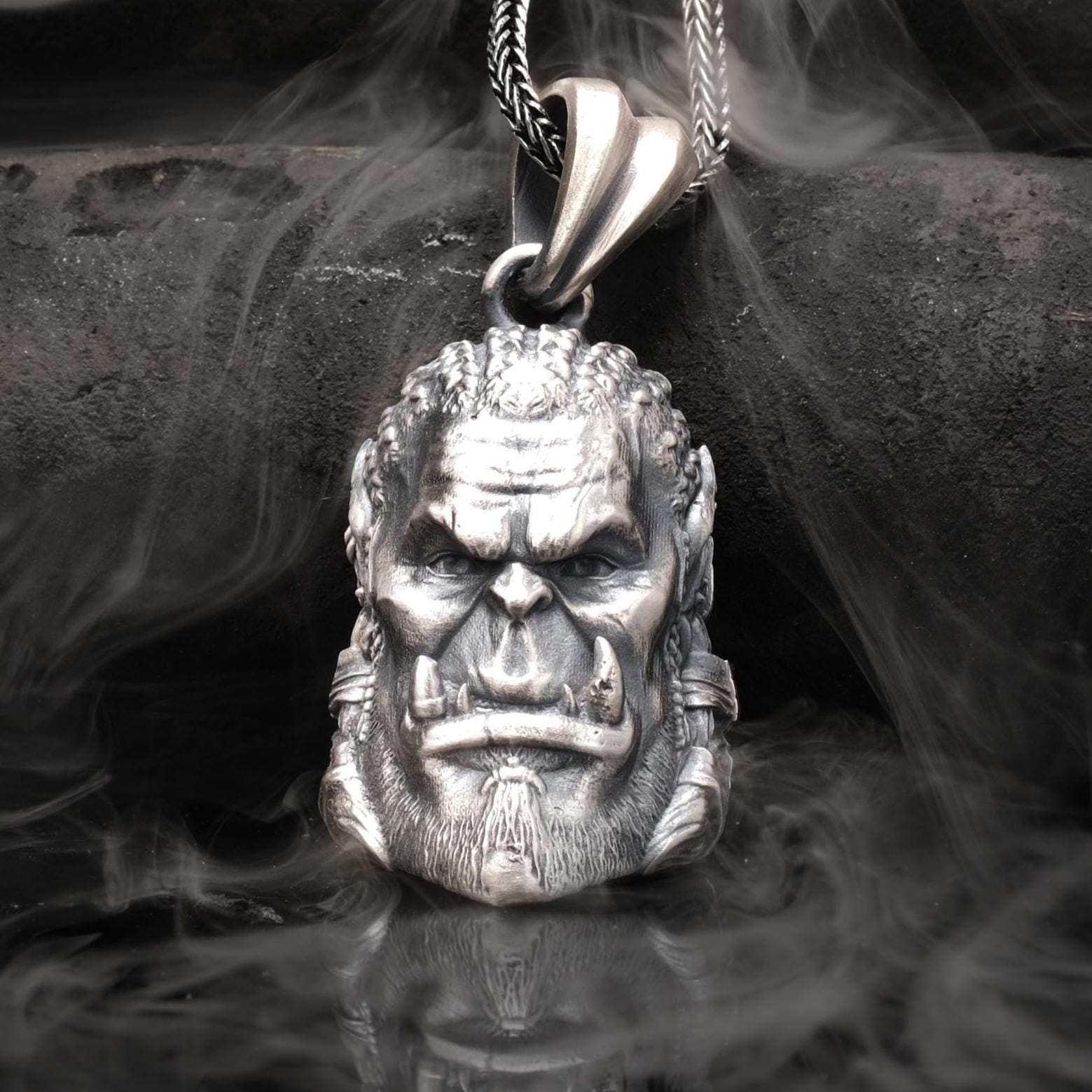 World of Warcraft 925 Ayar Gümüş Kolye: Oksitli El Yapımı Kolye