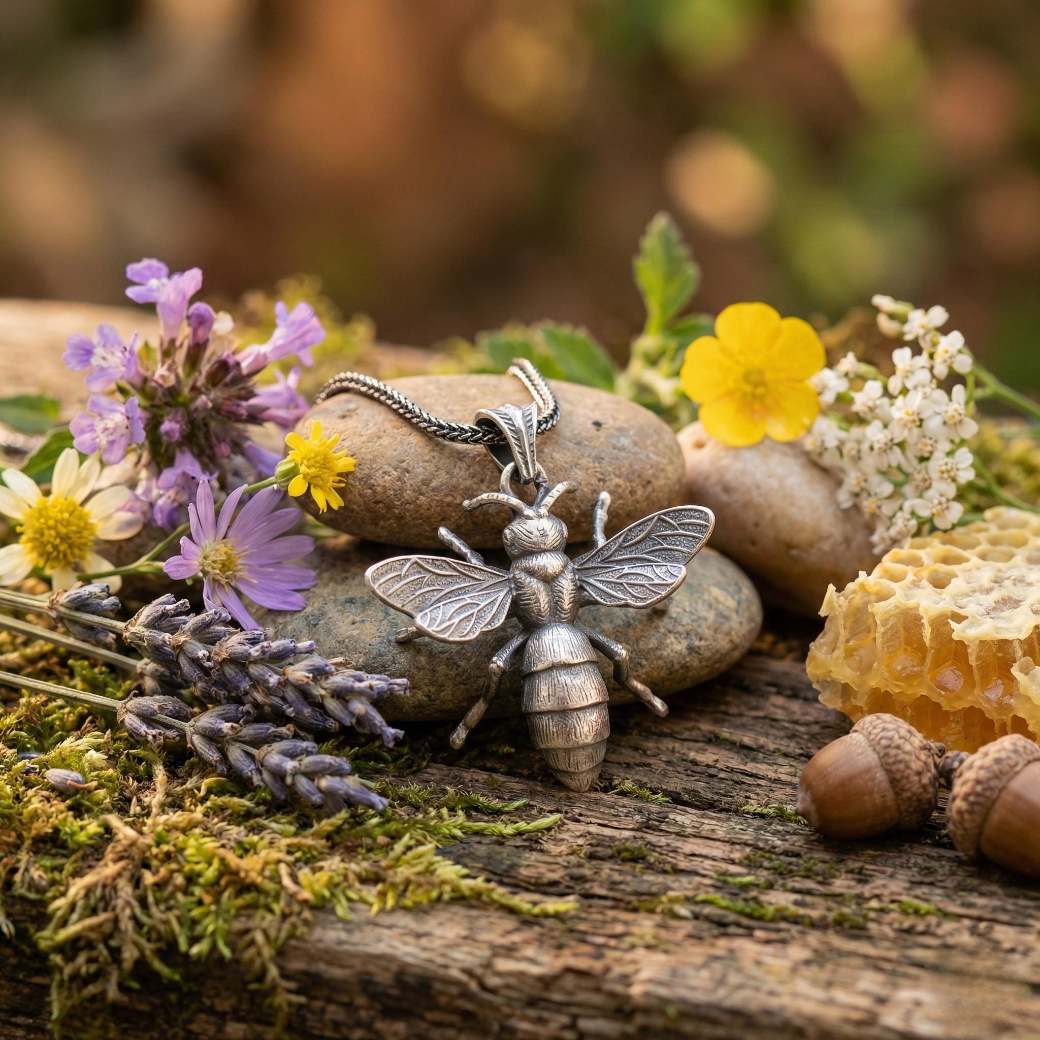 Gotik Arı Kolye Ucu - El Yapımı 925 Ayar Gümüş