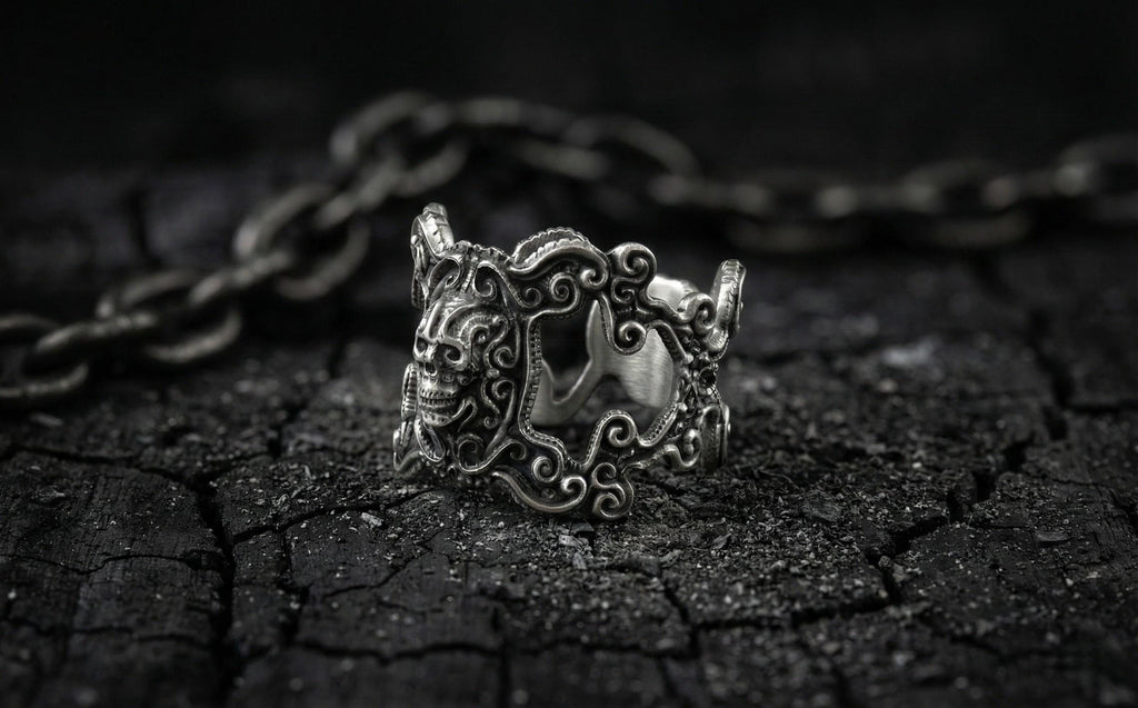 925 Ayar Gümüş Kafatası Yüzüğü – Unisex Gotik Barok Tarzı Yüzük