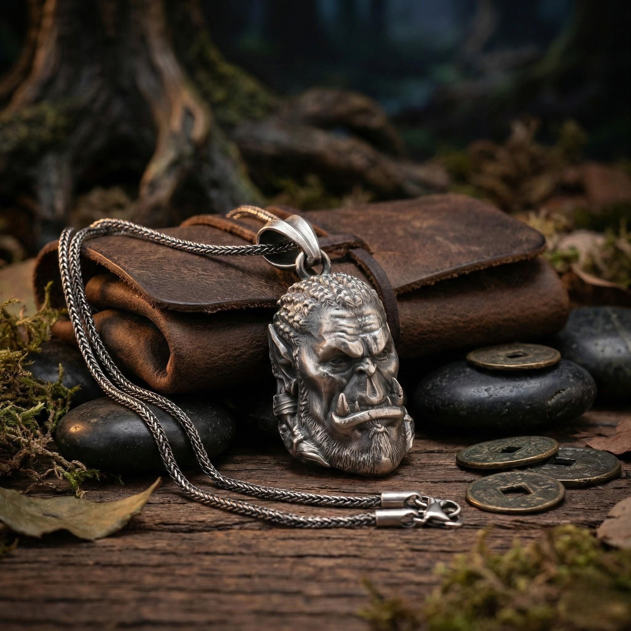 World of Warcraft 925 Ayar Gümüş Kolye: Oksitli El Yapımı Kolye