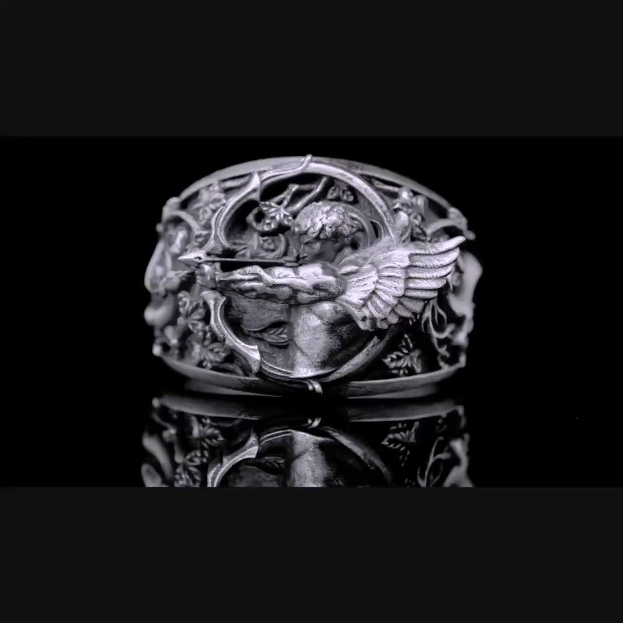 Eros Okçu Gümüş Yüzük - Klasik Yunan Mitolojisi Tasarımı